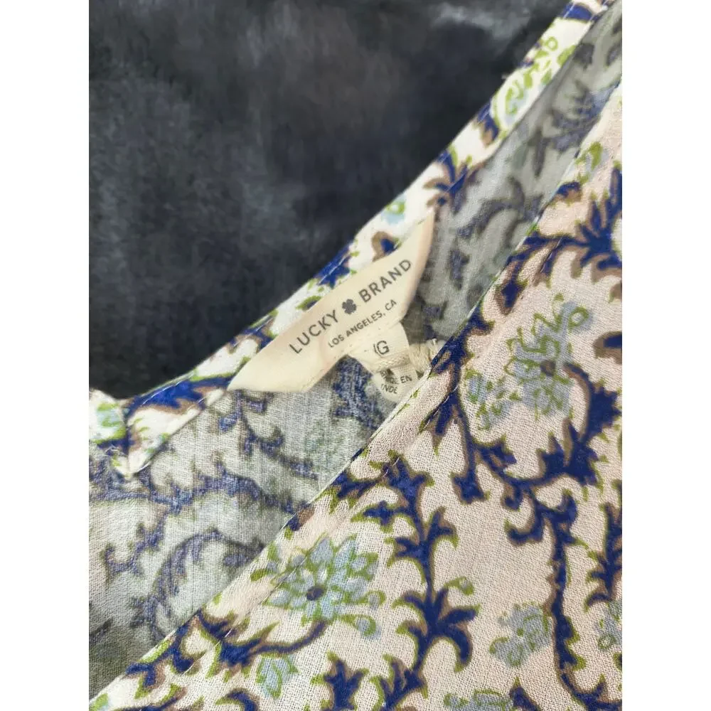 Lucky Brand Floral Paisley Maxi Dress Women's Large - Picture 3 of 11